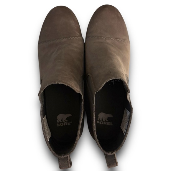 Sorel Evie Pull-On Wedge Bootie 8.5 Quarry Gum 2 Suede Leather NL3816-053 - Picture 5 of 9